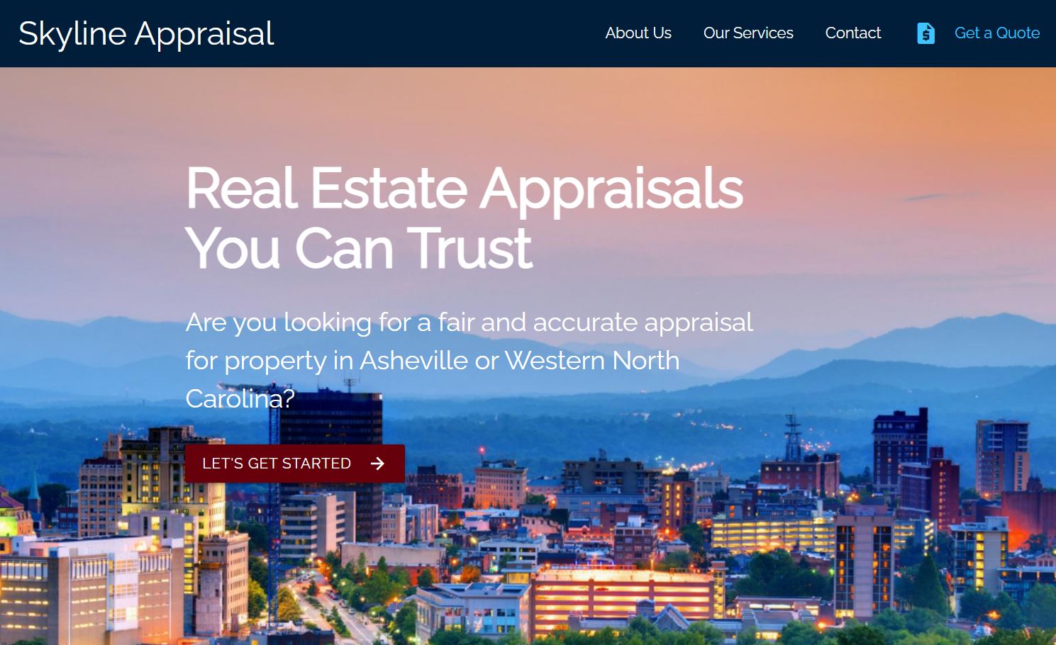 Screenshot of Skyline Appraisal Desktop Website